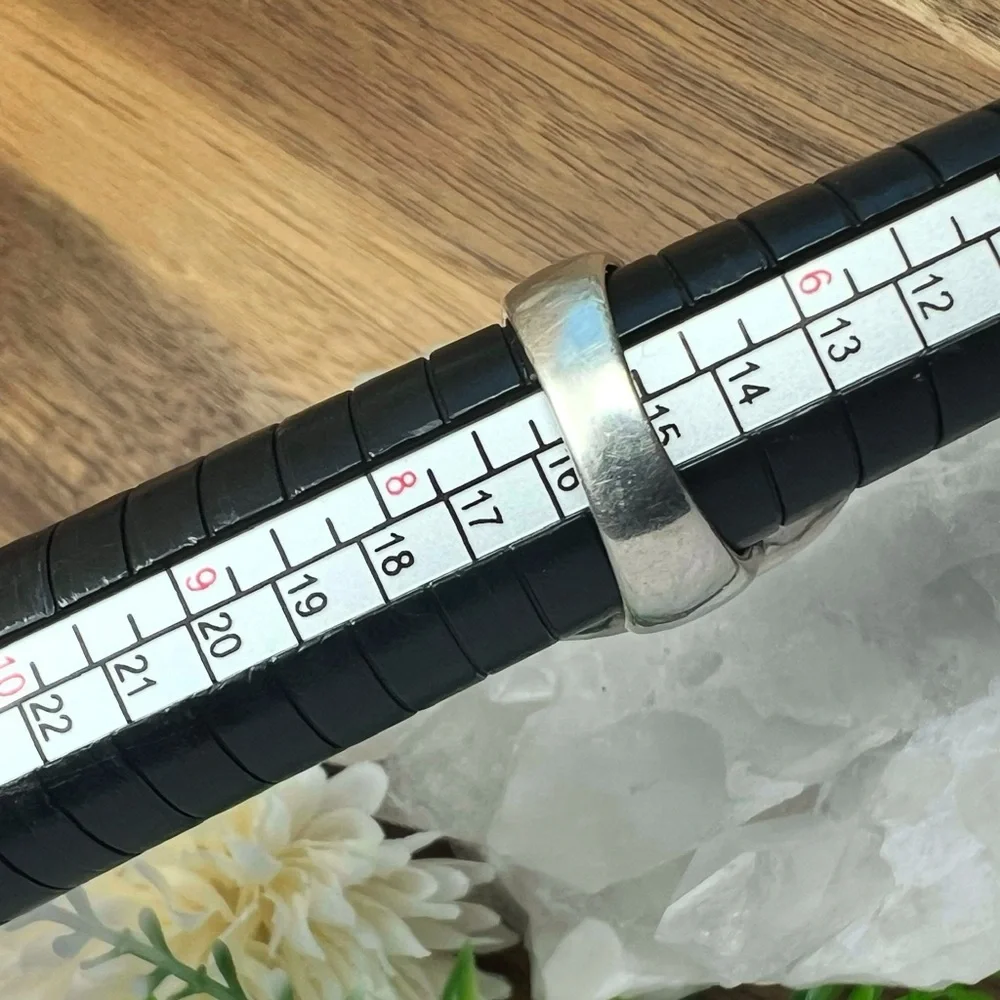 VINTAGE Turquoise Ring Size 7 Solid Sterling Silver 925 Chunky Ring - Picture 10 of 11